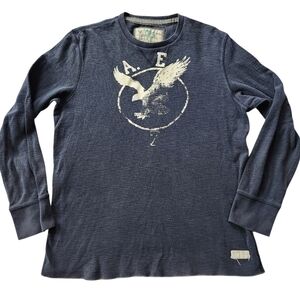 Y2K American Eagle Thermal Graphic Long Sleeve Shirt Sz L